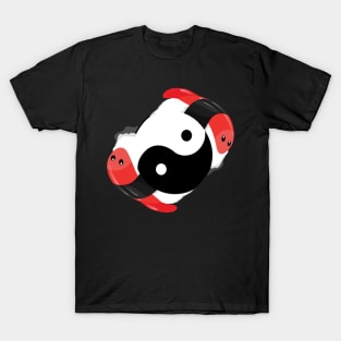 Star Sign Pisces Horoscope Yin Yang Red White T-Shirt